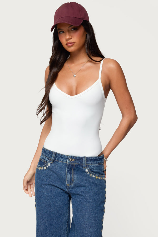 Teaghan V Neck Fitted Bodysuit view 1