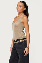 Meena Shiny Knit Tank Top