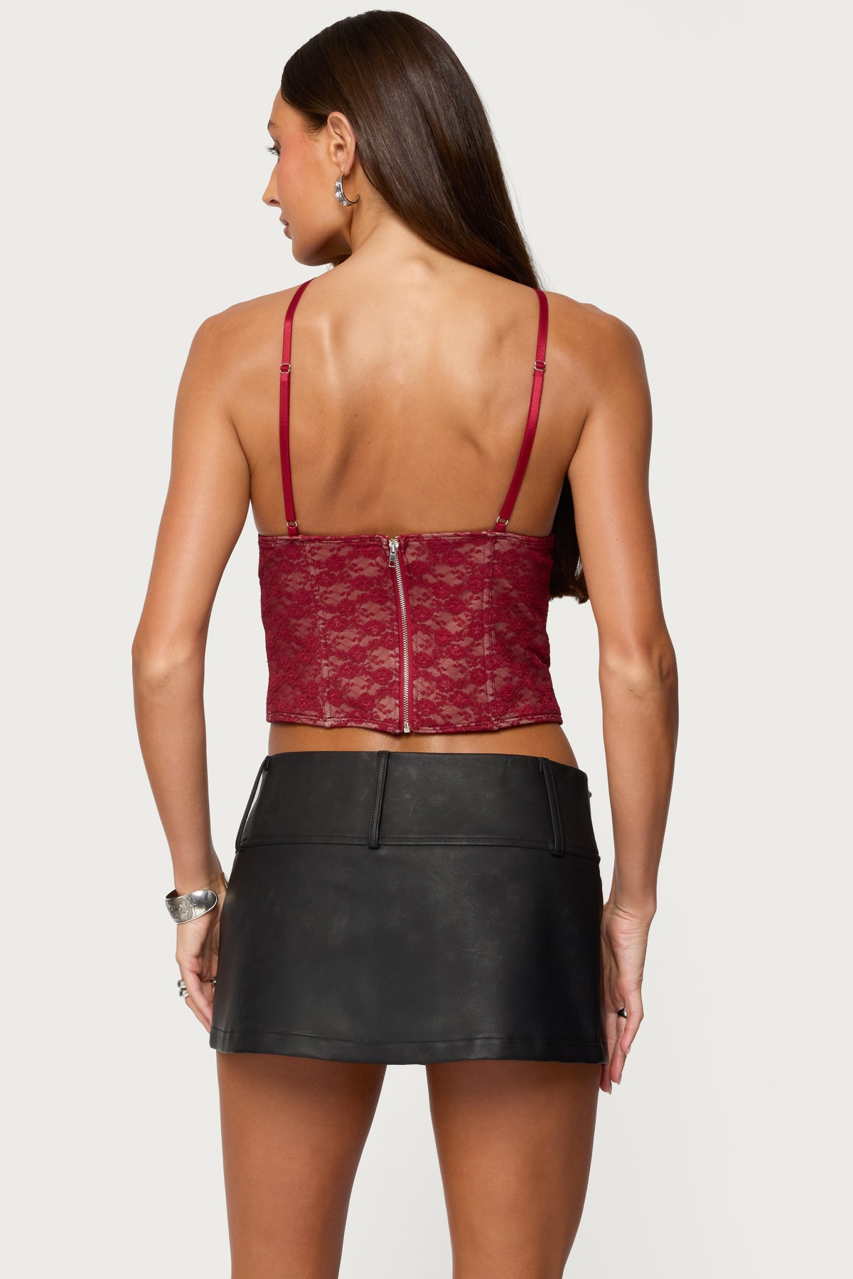 Tyra Crisscross Lace Boned Top