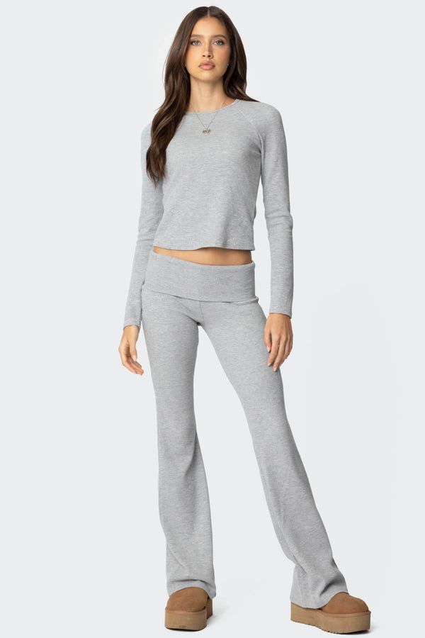 Sab Fold Over Waffle Knit Pants view 1