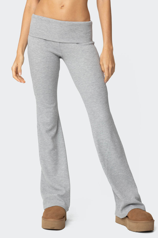 Sab Fold Over Waffle Knit Pants view 2