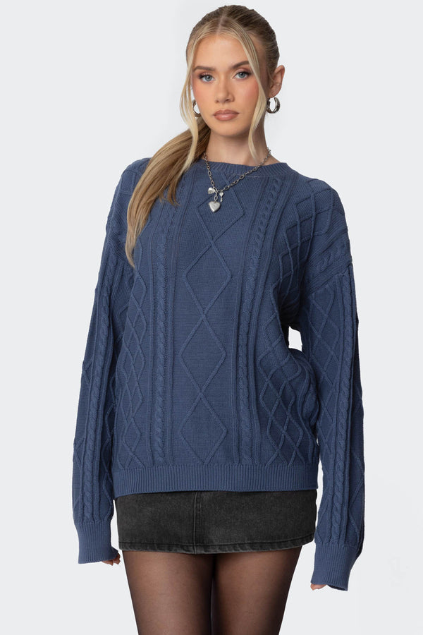 Jessy Cable Knit Oversized Sweater view 2