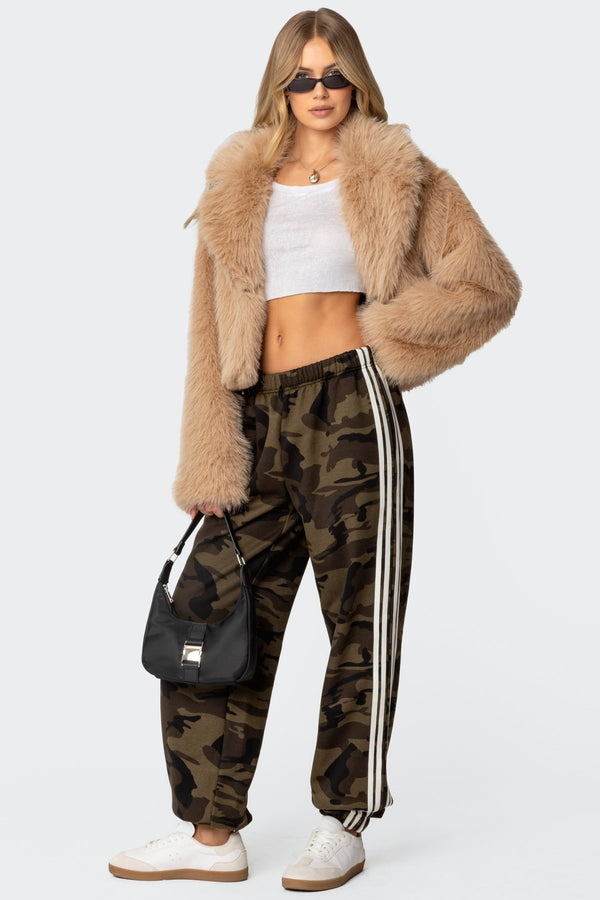 Camo Contrast Striped Sweatpants view 1