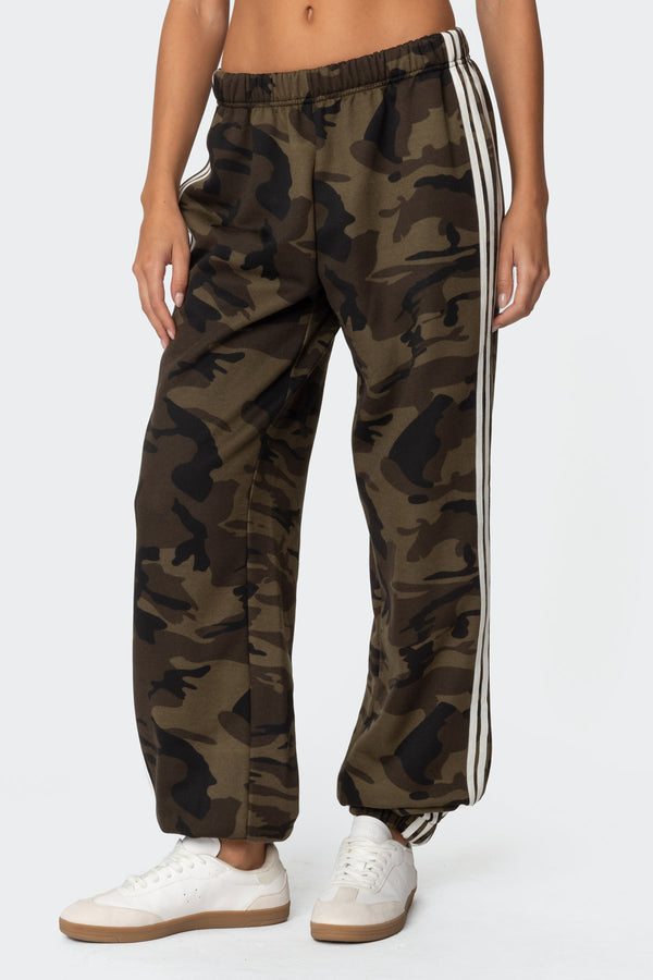 Camo Contrast Striped Sweatpants view 2