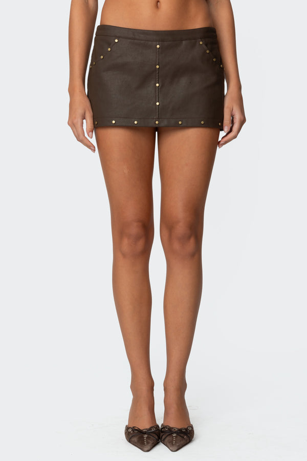 Stormi Faux Leather Mini Skort view 2