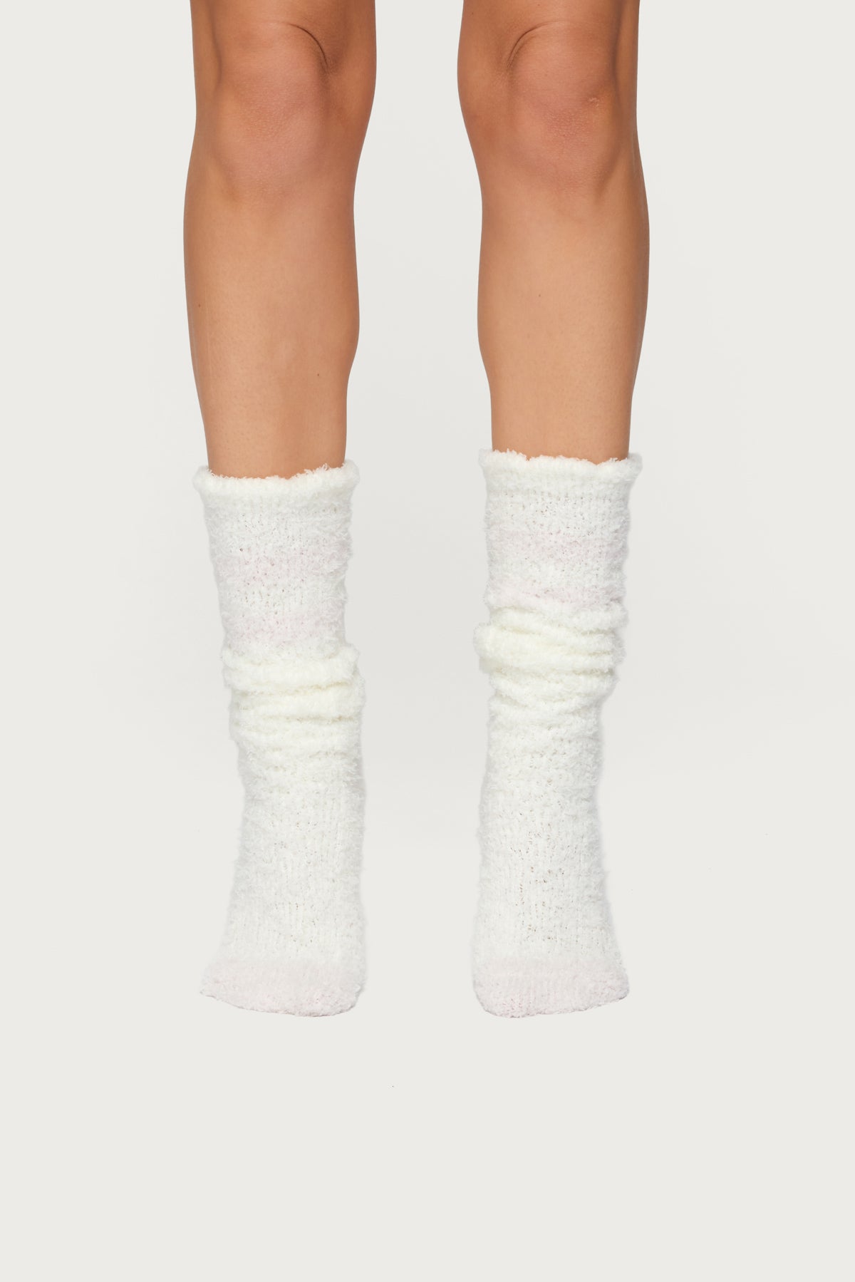 Stripey Fuzzy Scrunch Socks