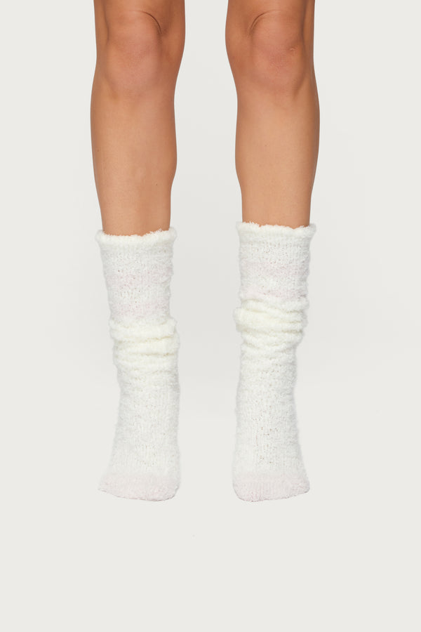 Stripey Fuzzy Scrunch Socks view 2