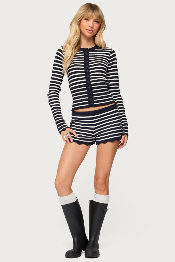 Soren Contrast Striped Knit Cardigan view 2