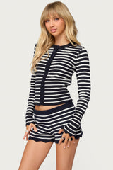 Soren Contrast Striped Knit Cardigan