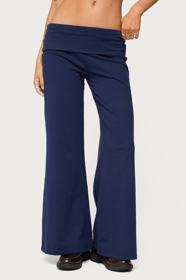 Petite Wide Leg Foldover Pants view 2