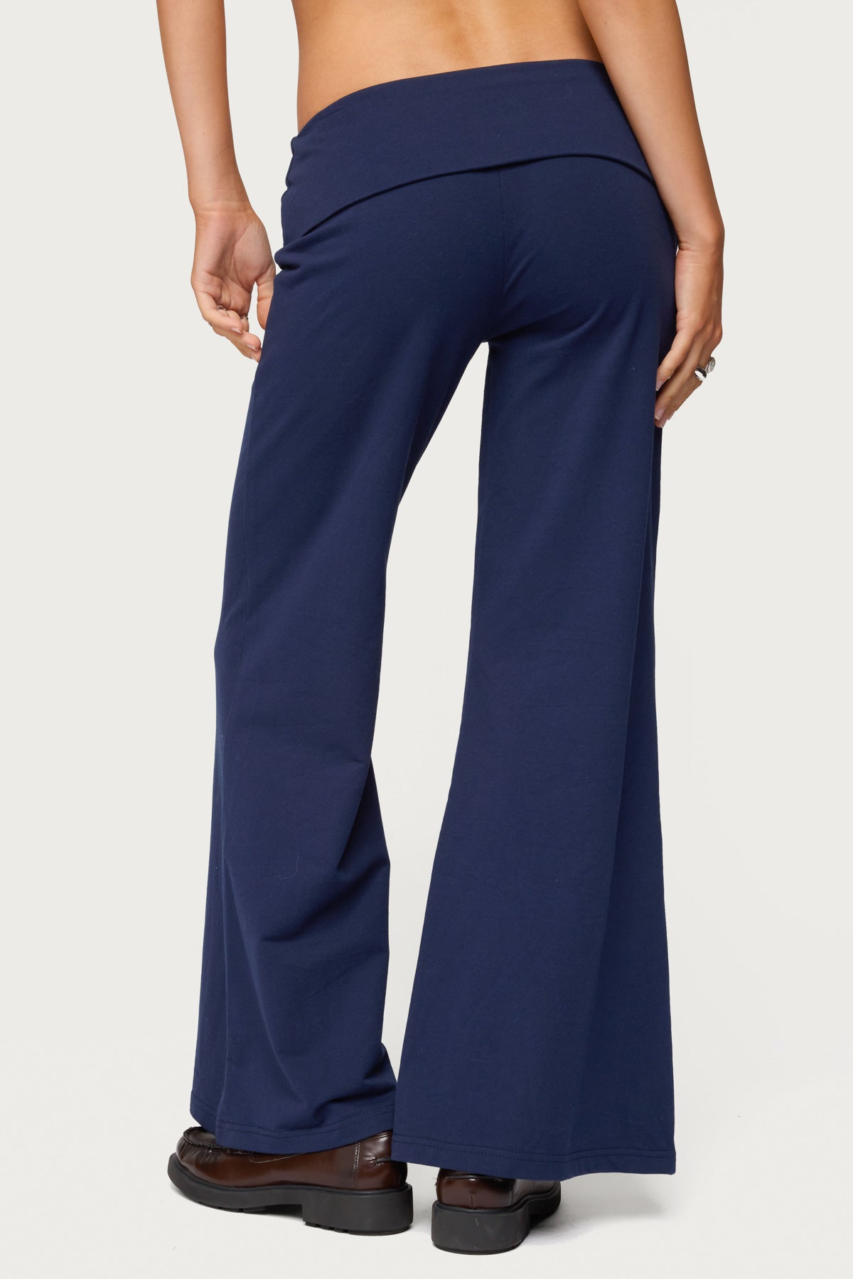 Petite Wide Leg Foldover Pants