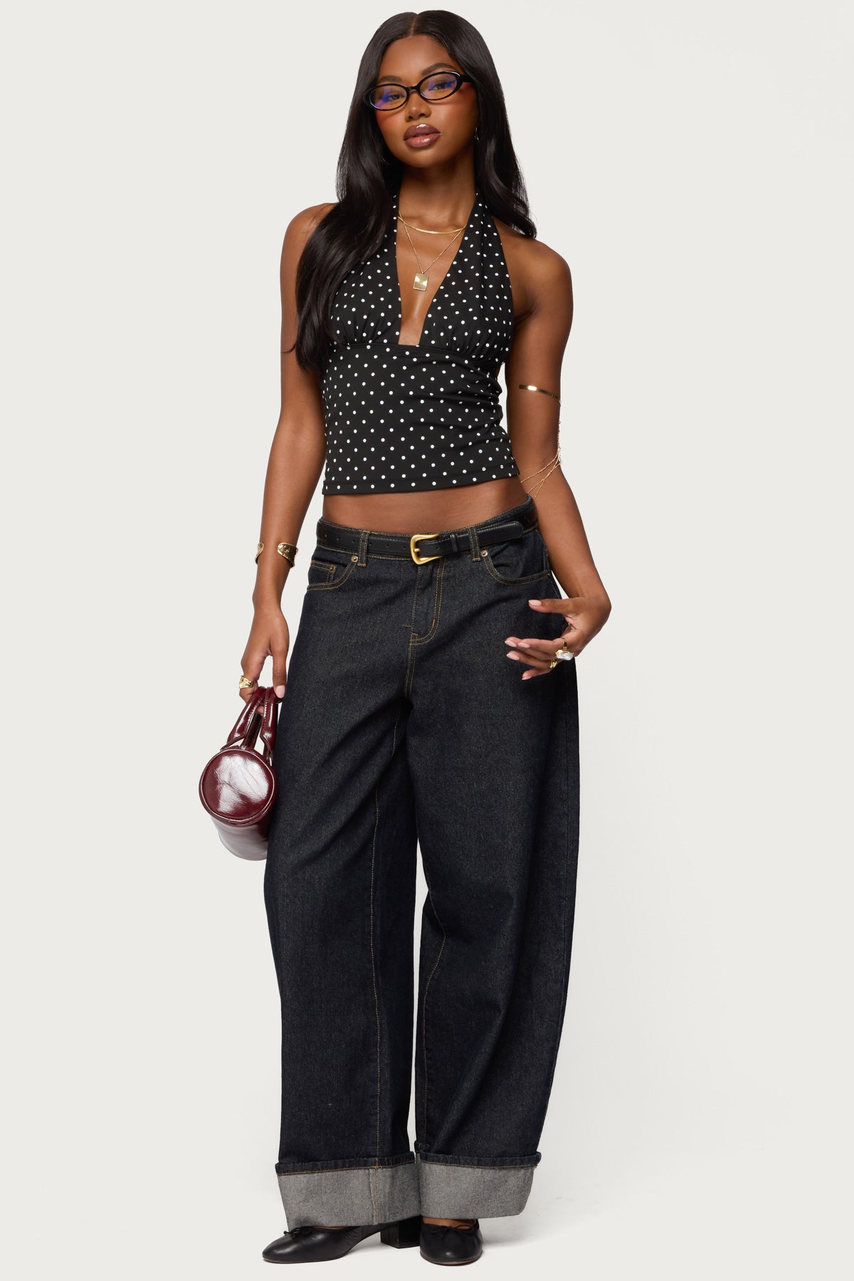 Blaire Polka Dot Halter Top