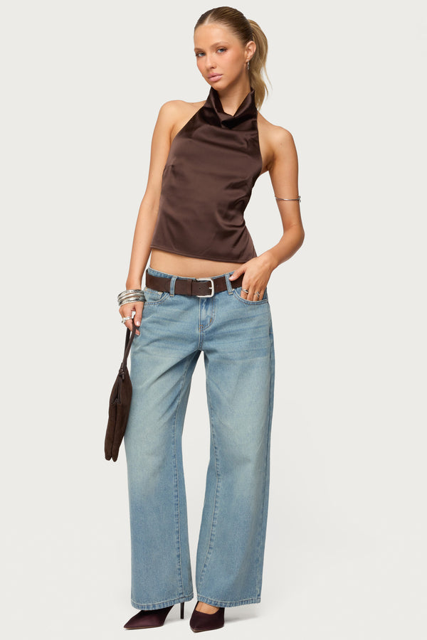 Petite Raelynn Washed Low Rise Baggy Jeans view 1