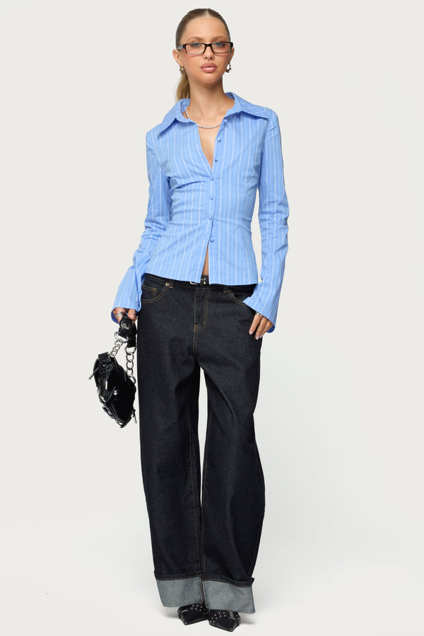 Petite Kella Low Rise Baggy Jeans view 1