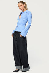 Petite Kella Low Rise Baggy Jeans
