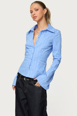 Pinstripe Tailored Button Up Shirt