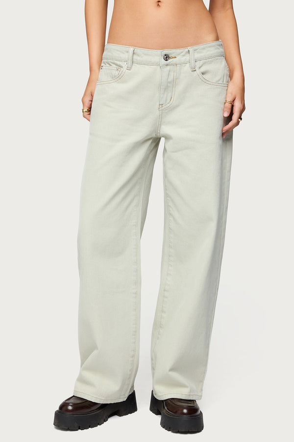 Petite Raelynn Washed Low Rise Baggy Jeans view 2