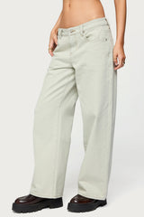 Petite Raelynn Washed Low Rise Baggy Jeans