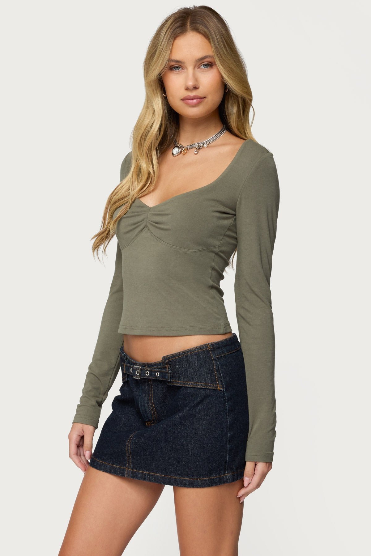 Zelly Deep V Scoop Neck Top