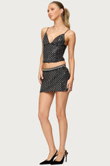Jenny Beaded Mesh Boned Top