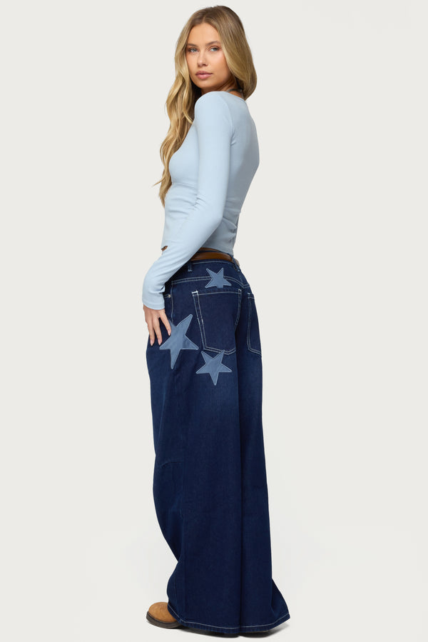 Trish Stars Low Rise Baggy Jeans view 1