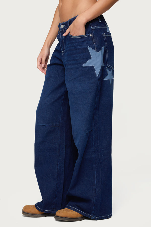 Trish Stars Low Rise Baggy Jeans view 2
