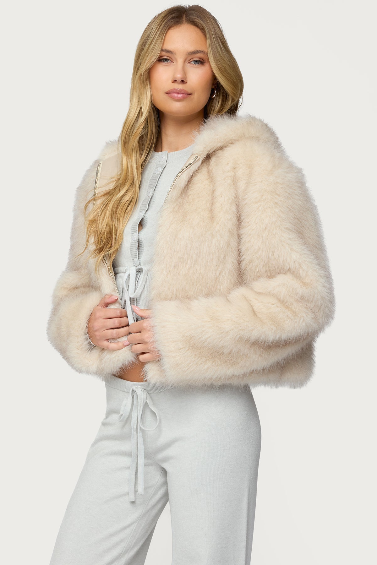 Beyonca Hooded Faux Fur Jacket
