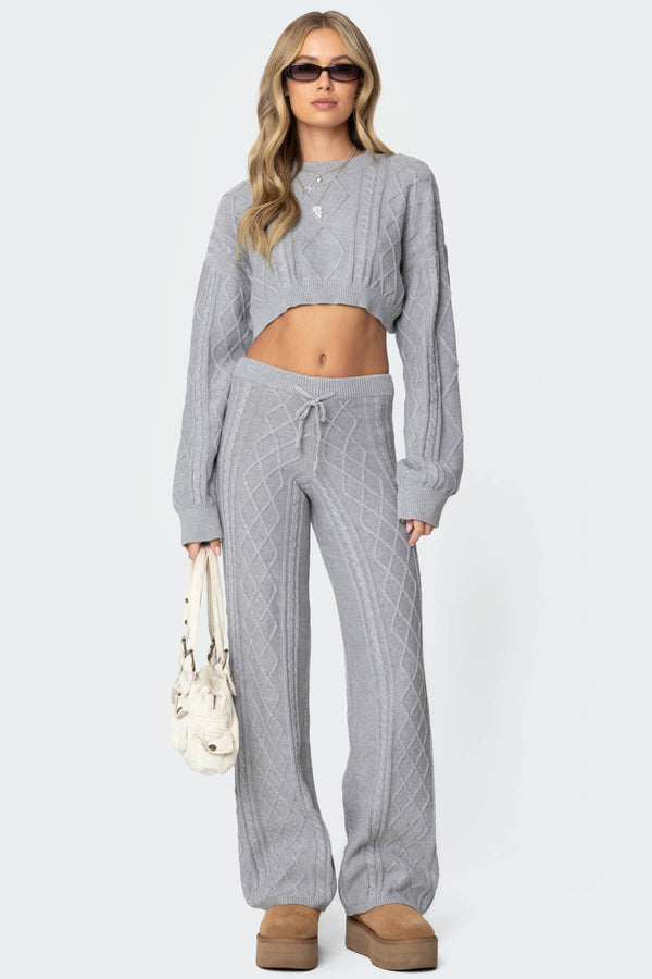 Kasey Cable Knit Cropped Sweater view 2