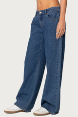 Raelynn Washed Low Rise Baggy Jeans