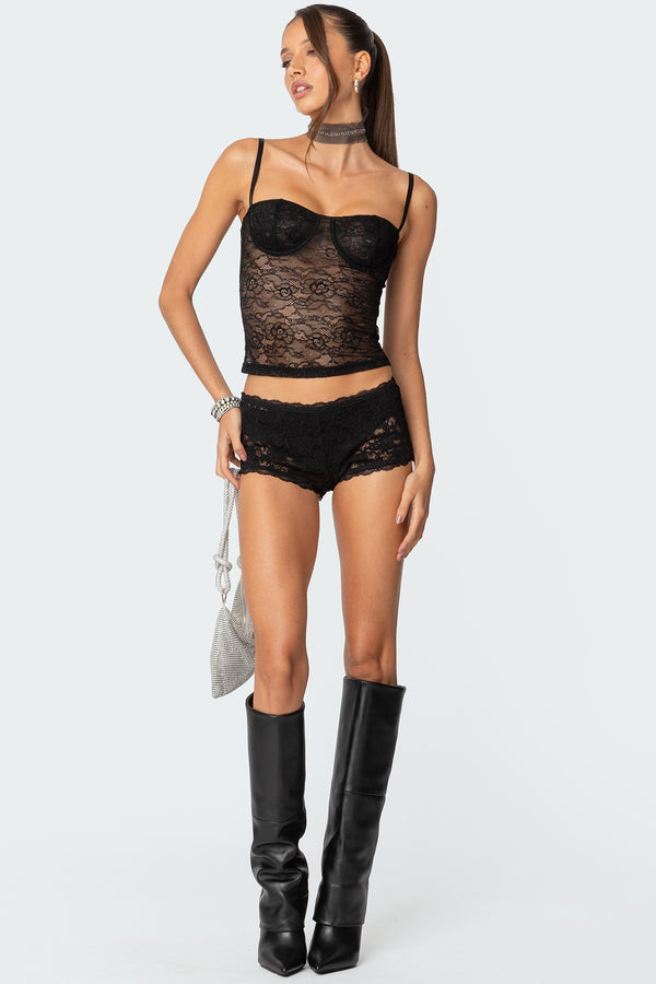 Krissy Sheer Lace Cupped Corset view 2