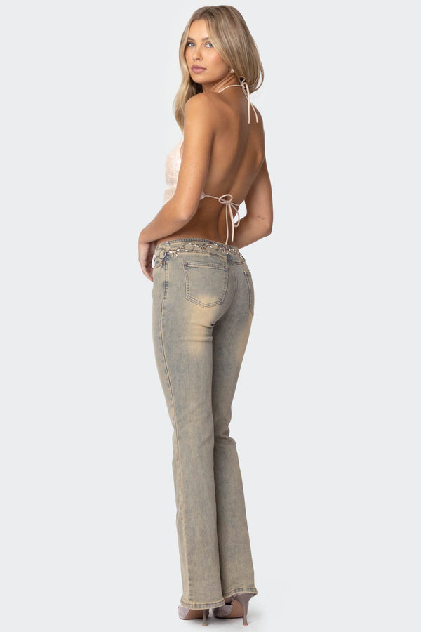 Sequin Open Back Halter Top view 1
