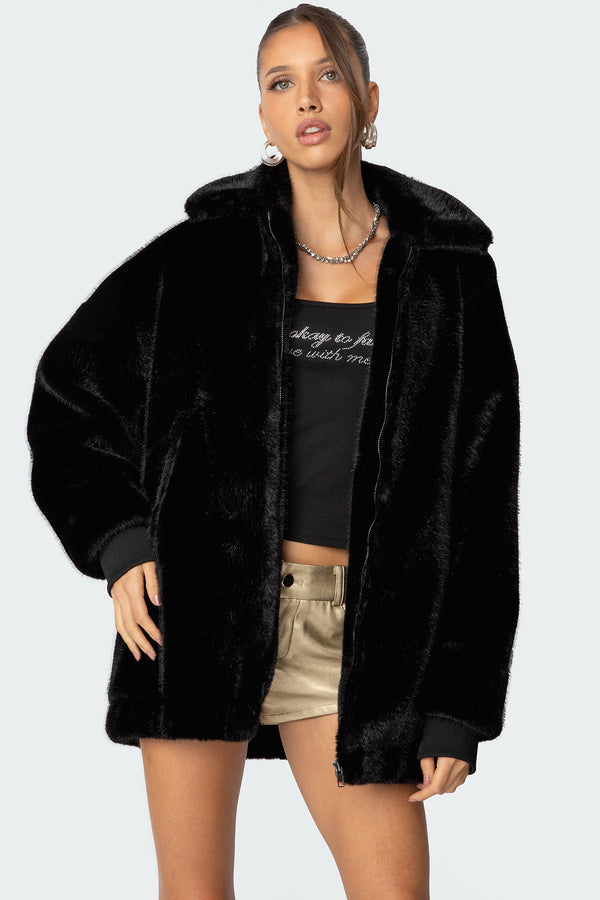 Taylor Oversized Faux Fur Jacket view 1