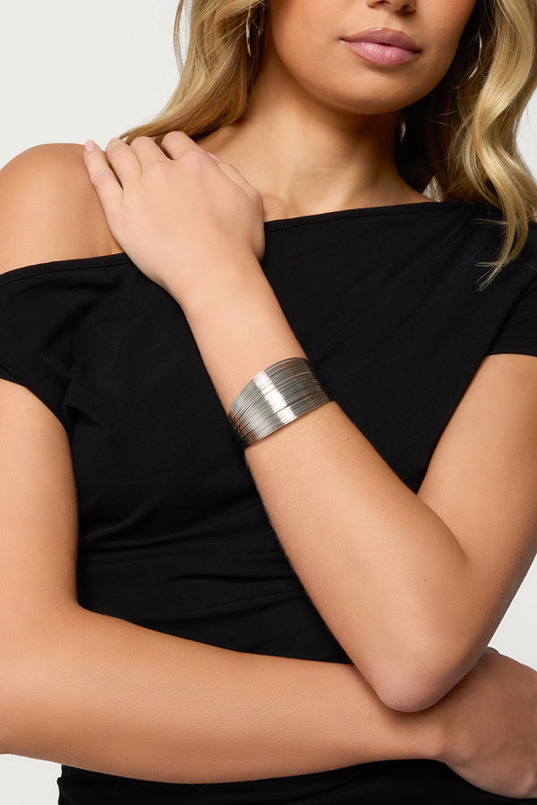 Layered Wire Cuff Bracelet view 1
