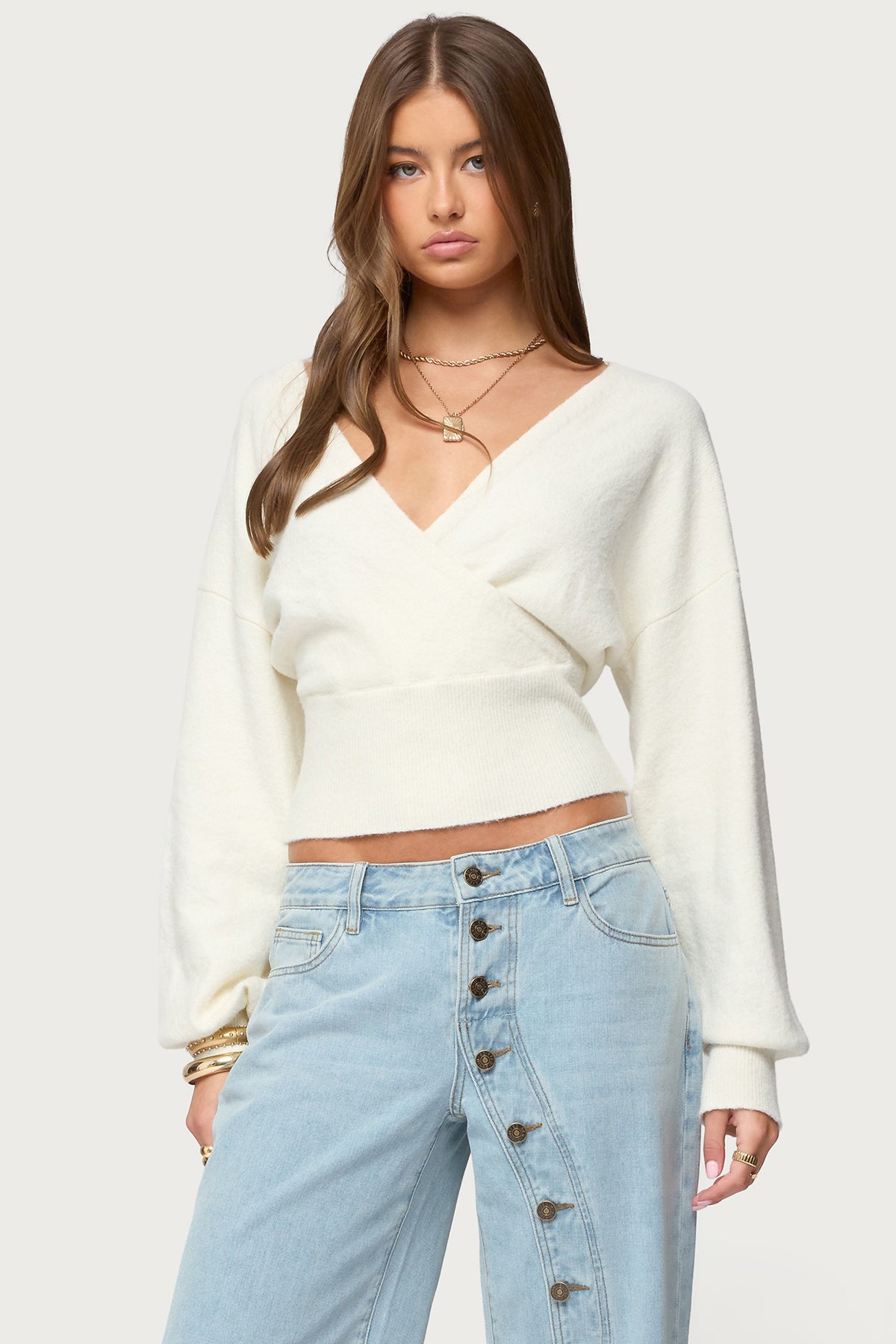 Lillia V Neck Wrap Sweater