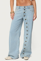 Adison Button Low Rise Baggy Jeans