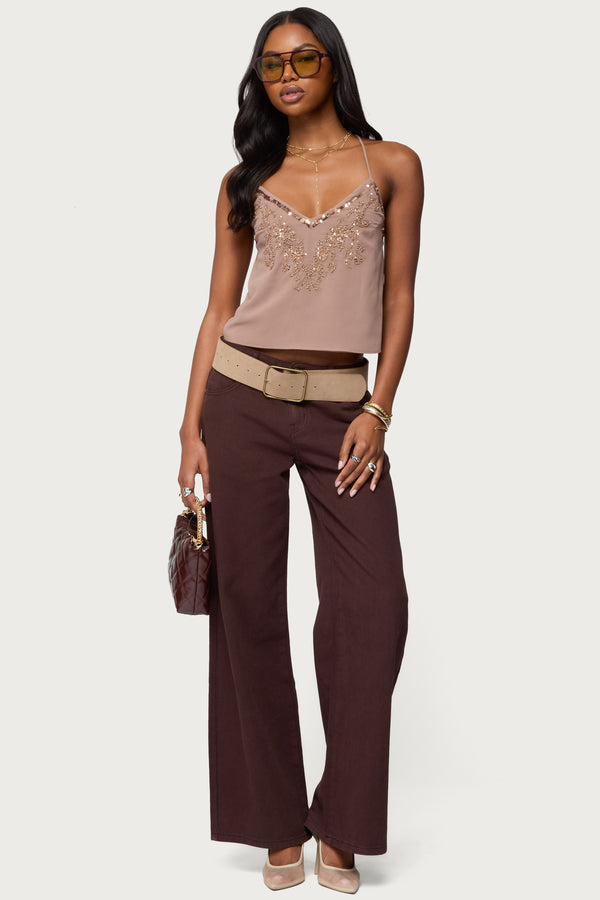 Sorina Embellished V Neck Top view 2