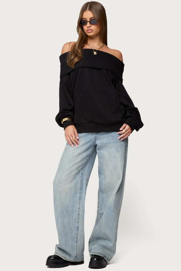 Ashlee Oversized Foldover Sweatshirt view 2
