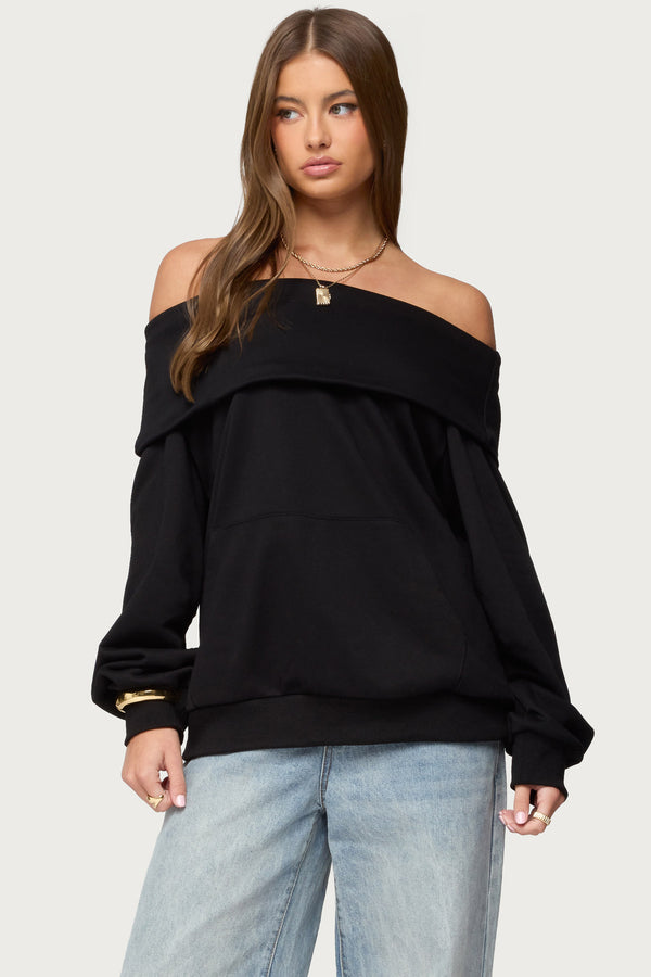 Ashlee Oversized Foldover Sweatshirt view 1