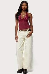 Ginny Mixed Polka Dot Halter Top