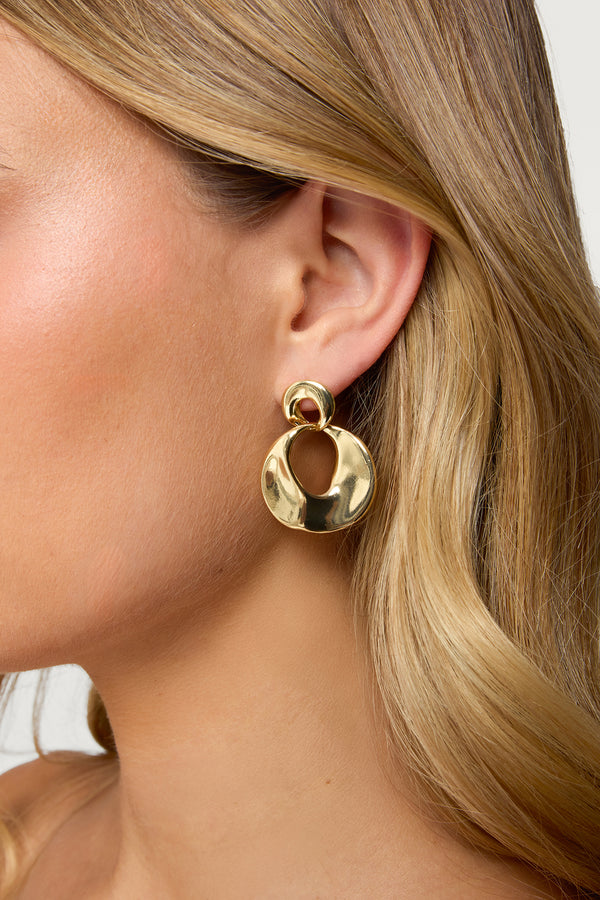 Double Disc Stud Earrings view 1