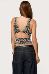 Araura Lace Velvet Floral Top