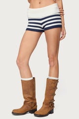 Saphi Striped Foldover Knit Shorts
