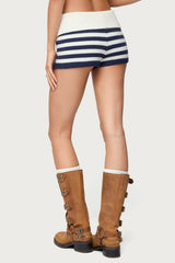 Saphi Striped Foldover Knit Shorts