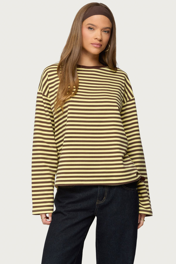 Jodie Oversized Striped Long Sleeve Top view 1