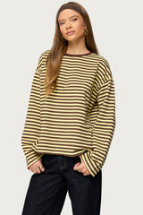 Jodie Oversized Striped Long Sleeve Top