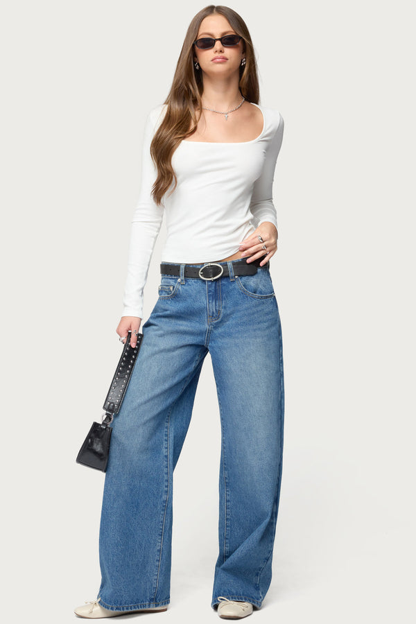Zandra Square Neck Ribbed Top view 2