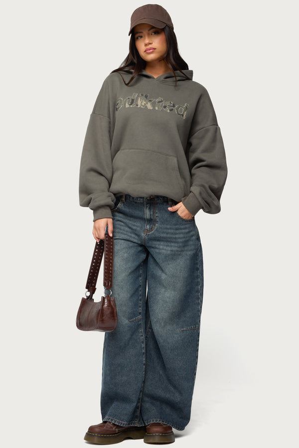 Camo Cutie Edikted Oversized Hoodie view 2