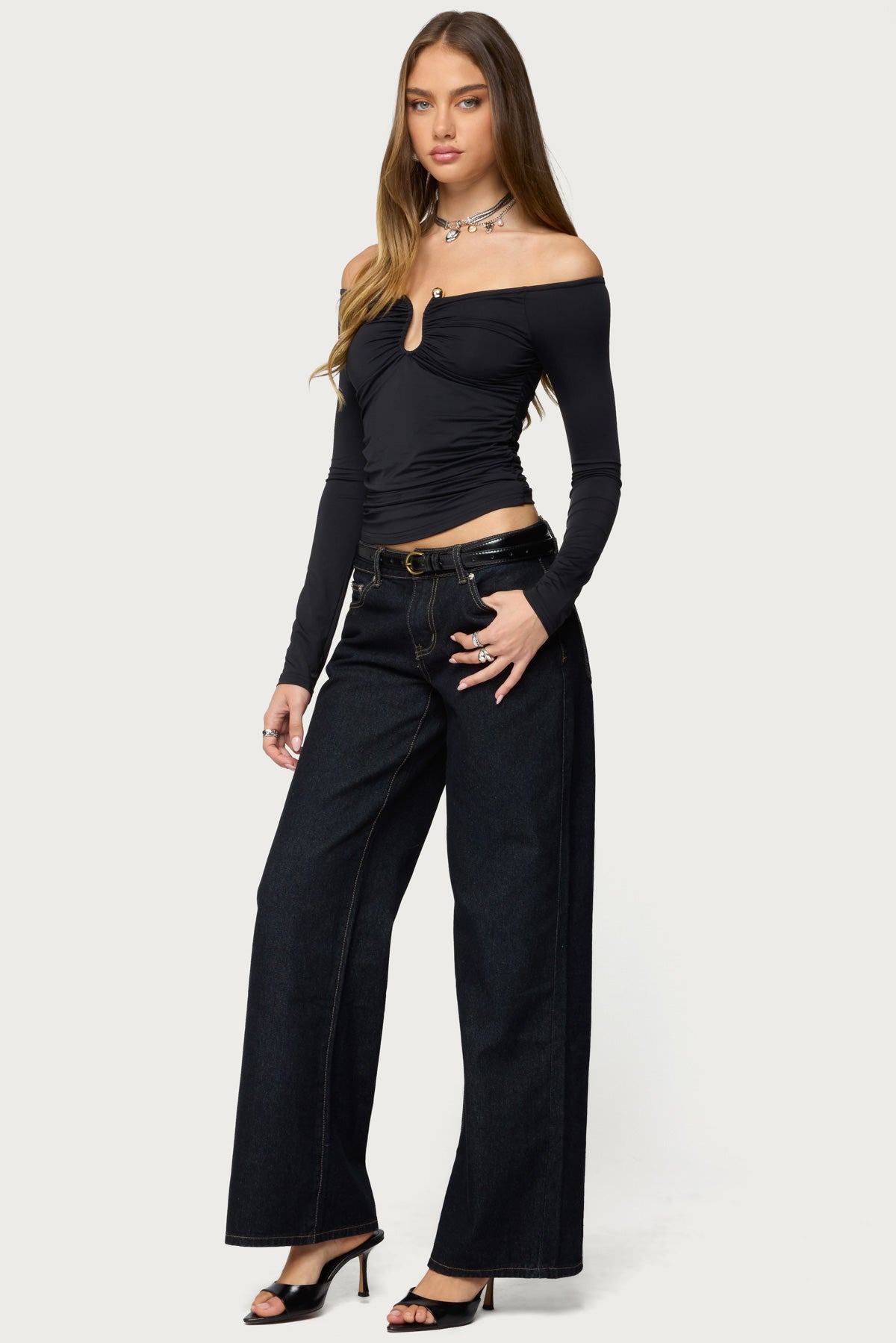 Halle Curved U Off Shoulder Top