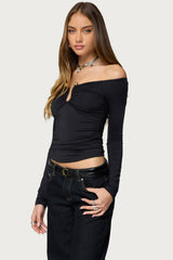 Halle Curved U Off Shoulder Top