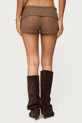 Rye Sheer Textured Foldover Shorts